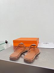 Okify Hermes Brown Flip Flop Women Slides - 2