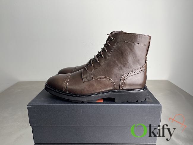 Okify Zegna Dark Brown Men Boots - 1