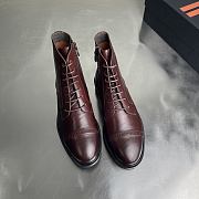 Okify Zegna Red Burgundy Men Boots - 3