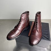 Okify Zegna Red Burgundy Men Boots - 2