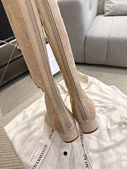 Okify Dior J'Adior Beige Embroidered Mesh High Boots 3.5cm - 3