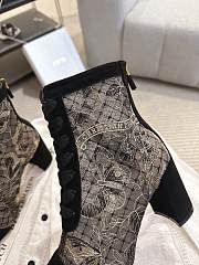 Okify Dior J'Adior Black Embroidered Mesh Boots 8cm 28272 - 3