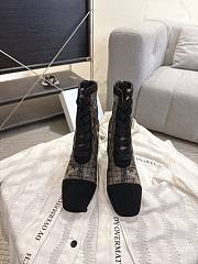 Okify Dior J'Adior Black Embroidered Mesh Boots 8cm 28272 - 2