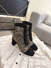 Okify Dior J'Adior Black Embroidered Mesh Boots 8cm 28272 - 1