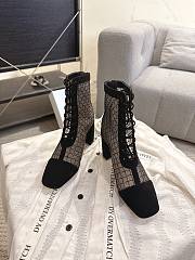 Okify Dior J'Adior Black Embroidered Mesh Boots 8cm 28273 - 2