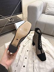 Okify Dior J'Adior Black Embroidered Mesh Boots 8cm 28273 - 4