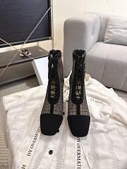 Okify Dior J'Adior Black Embroidered Mesh Boots 8cm 28273 - 5