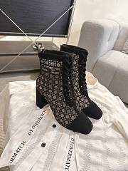 Okify Dior J'Adior Black Embroidered Mesh Boots 8cm 28275 - 1