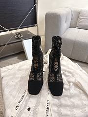 Okify Dior J'Adior Black Embroidered Mesh Boots 8cm 28275 - 6