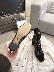 Okify Dior J'Adior Black Embroidered Mesh Boots 8cm 28275 - 5