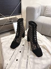 Okify Dior J'Adior Black Embroidered Mesh Boots 8cm 28275 - 4