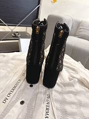 Okify Dior J'Adior Black Embroidered Mesh Boots 8cm 28275 - 2