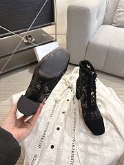 Okify Dior J'Adior Black Embroidered Mesh Boots 8cm 28277 - 6
