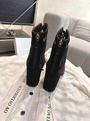 Okify Dior J'Adior Black Embroidered Mesh Boots 8cm 28277 - 3