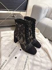 Okify Dior J'Adior Black Embroidered Mesh Boots 8cm 28277 - 1