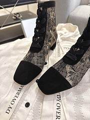 Okify Dior J'Adior Black Embroidered Mesh Boots 3.5cm 28273 - 6