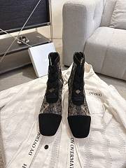 Okify Dior J'Adior Black Embroidered Mesh Boots 3.5cm 28273 - 5