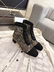 Okify Dior J'Adior Black Embroidered Mesh Boots 3.5cm 28273 - 1