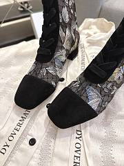 Okify Dior J'Adior Black Embroidered Mesh Boots 3.5cm 28284 - 5
