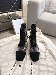Okify Dior J'Adior Black Embroidered Mesh Boots 3.5cm 28284 - 3