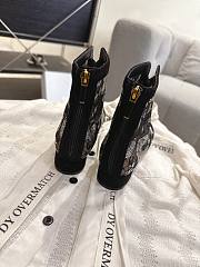 Okify Dior J'Adior Black Embroidered Mesh Boots 3.5cm 28284 - 4