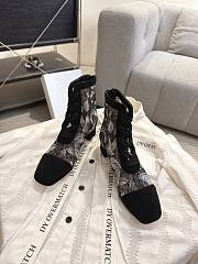 Okify Dior J'Adior Black Embroidered Mesh Boots 3.5cm 28284 - 2