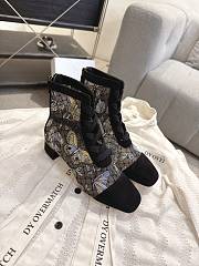 Okify Dior J'Adior Black Embroidered Mesh Boots 3.5cm 28284 - 1
