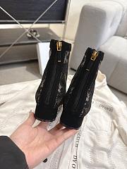 Okify Dior J'Adior Black Embroidered Mesh Boots 3.5cm 28285 - 2