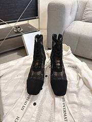 Okify Dior J'Adior Black Embroidered Mesh Boots 3.5cm 28285 - 4