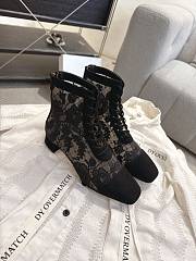 Okify Dior J'Adior Black Embroidered Mesh Boots 3.5cm 28285 - 1