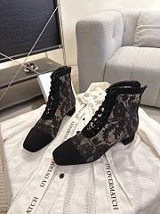 Okify Dior J'Adior Black Embroidered Mesh Boots 3.5cm 28285 - 6