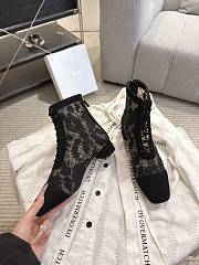 Okify Dior J'Adior Black Embroidered Mesh Boots 3.5cm 28285 - 5