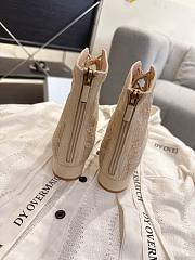 Okify Dior J'Adior Beige Embroidered Mesh Boots 3.5cm 28286 - 3