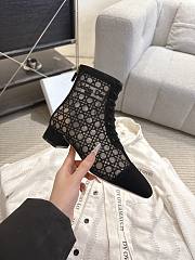 Okify Dior J'Adior Black Embroidered Mesh Boots 3.5cm 28287 - 2