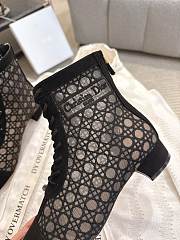 Okify Dior J'Adior Black Embroidered Mesh Boots 3.5cm 28287 - 3
