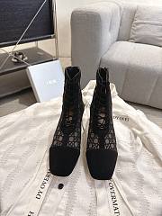 Okify Dior J'Adior Black Embroidered Mesh Boots 3.5cm 28287 - 4