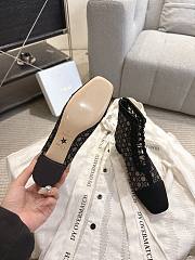 Okify Dior J'Adior Black Embroidered Mesh Boots 3.5cm 28287 - 5