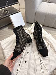 Okify Dior J'Adior Black Embroidered Mesh Boots 3.5cm 28287 - 6