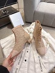 Okify Dior J'Adior Beige Embroidered Mesh Boots 3.5cm 28288 - 6