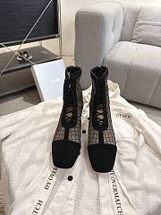 Okify Dior J'Adior Black Embroidered Mesh Boots 3.5cm 28289 - 5