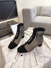 Okify Dior J'Adior Black Embroidered Mesh Boots 3.5cm 28289 - 4