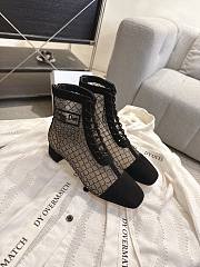 Okify Dior J'Adior Black Embroidered Mesh Boots 3.5cm 28289 - 1