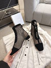 Okify Dior J'Adior Black Embroidered Mesh Boots 3.5cm 28289 - 2