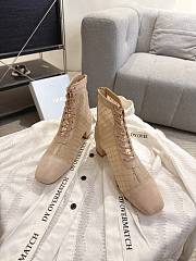 Okify Dior J'Adior Beige Embroidered Mesh Boots 3.5cm 28290 - 6