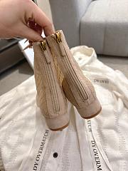 Okify Dior J'Adior Beige Embroidered Mesh Boots 3.5cm 28290 - 4