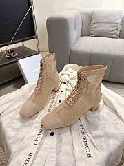 Okify Dior J'Adior Beige Embroidered Mesh Boots 3.5cm 28290 - 2