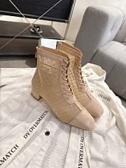 Okify Dior J'Adior Beige Embroidered Mesh Boots 3.5cm 28290 - 1
