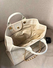 Okify CC Shopping Bag Beige Canvas Gold Hardware 38cm - 3