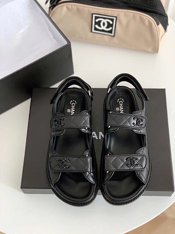 Okify CC Black Velcro Women Sandals