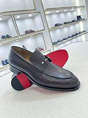Okify Christian Louboutin Dark Brown Men Loafers - 3